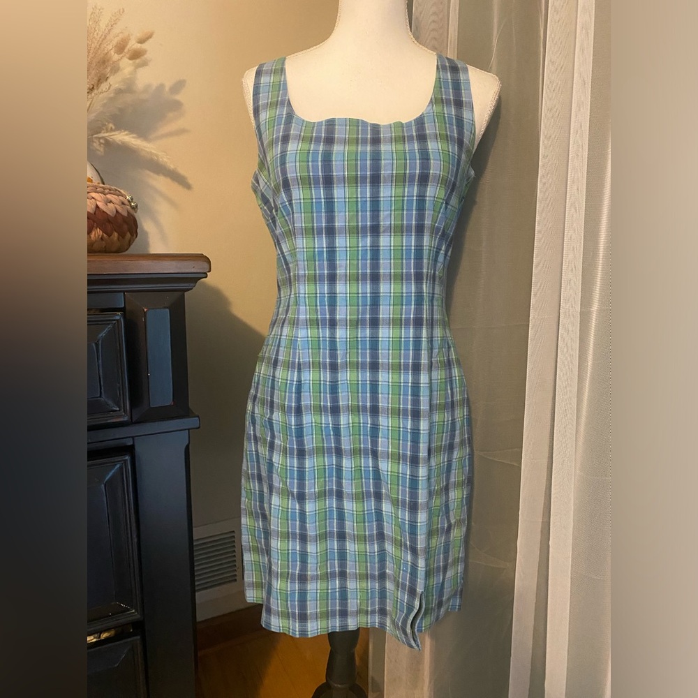 Vintage 90’s plaid country farm girl mini dress